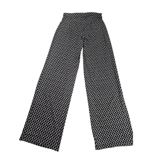 Black &‎ White Geometric Print Womens Pants By AGB XS Y2K Poly Spandex - Picture 8 of 8